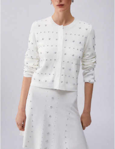 Women’s cardigan metallic studs chic