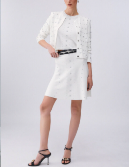 Maille douce cardigan avec accents brillants