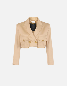 veste courte camel luxe pour femme