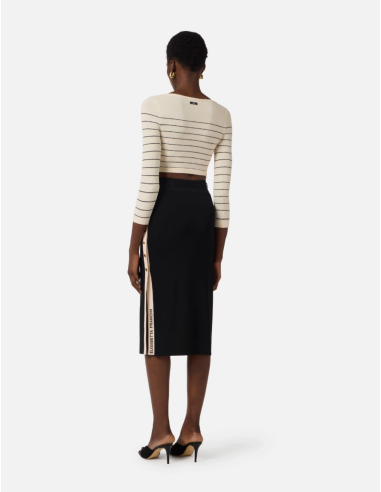 Elisabetta Franchi skirt with contrasting ecru trim