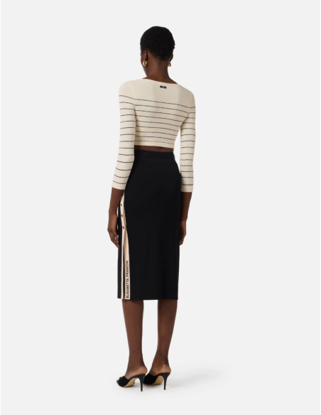 Elisabetta Franchi skirt with contrasting ecru trim