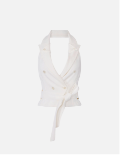 gilet à nouer blanc luxe femme