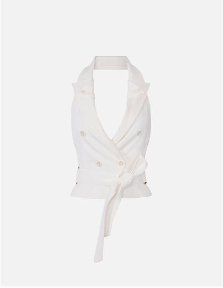 Gabardine vest with belt elisabetta franchi
