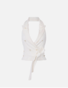 gilet à nouer blanc luxe femme