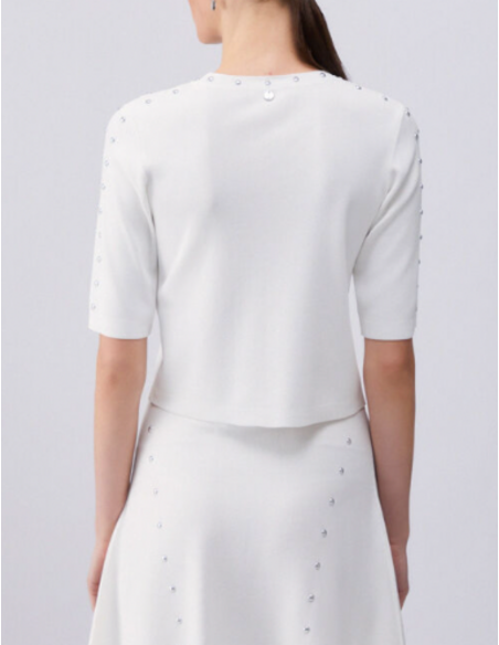 Knit top with studs fashion detail