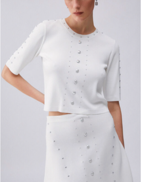 Top maille Liu Jo clous métalliques tendance