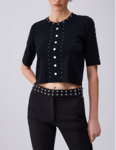 Liu Jo Knit top studs black fashion detail
