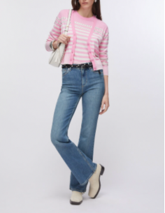 Gilet femme rayé maille élégante 2