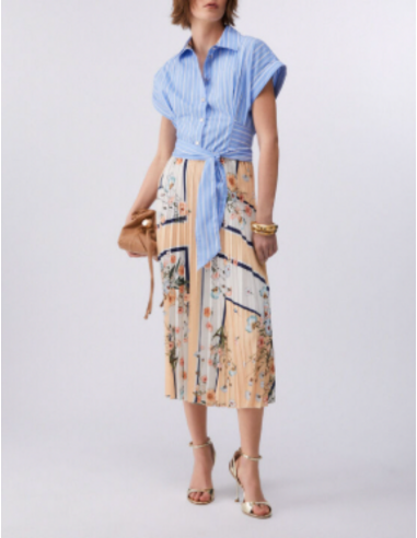 Contemporary chic dress ensemble look