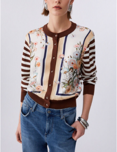 Liu Jo knit cardigan printed panel