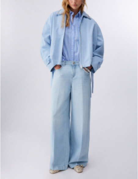 Chemise rayée bleu tendance mode féminine