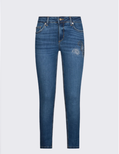 Jean skinny strass chic denim femme