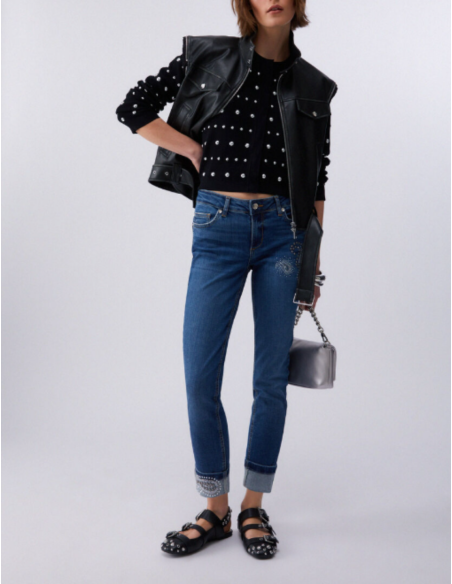 Jeans femme strass style moderne