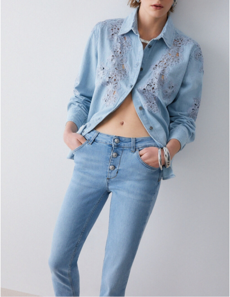 Jean Liu Jo Skinny avec Revers - UA6006