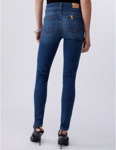 Jean femme broderie denim casual chic