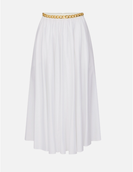 Elisabetta Franchi White Midi Skirt