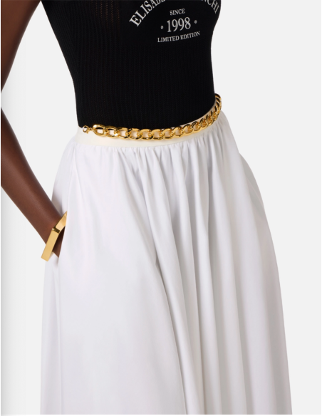 Elisabetta Franchi White Cotton Skirt