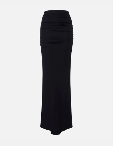 Elisabetta Franchi Black Long Draped Skirt