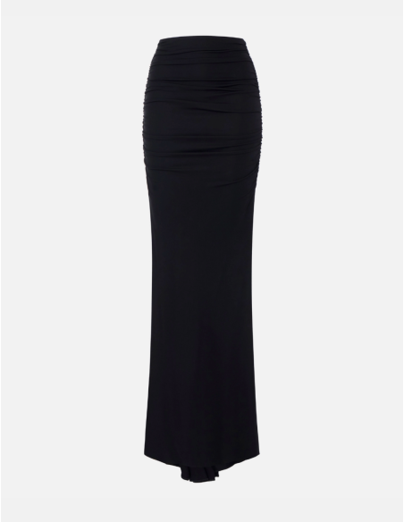 Elisabetta Franchi Black Long Draped Skirt