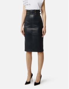 Elisabetta Franchi Leather Sheath Skirt