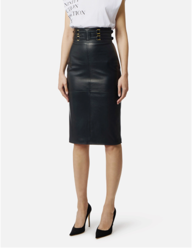 Elisabetta Franchi Leather Sheath Skirt