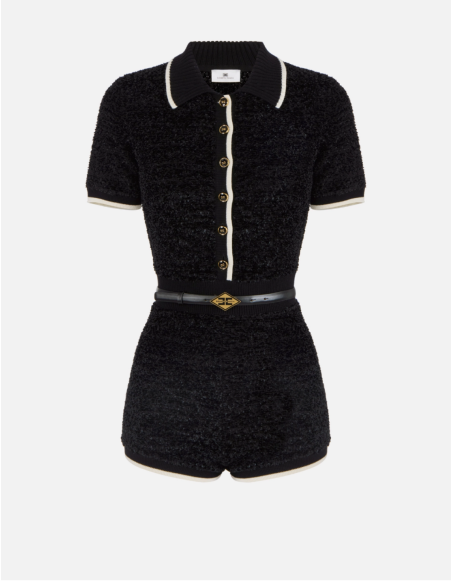 combishort en chenille noire elisabetta franchi