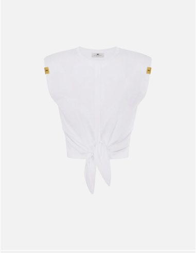 t-shirt à nouer blanc elisabetta franchi