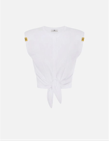 t-shirt à nouer blanc elisabetta franchi