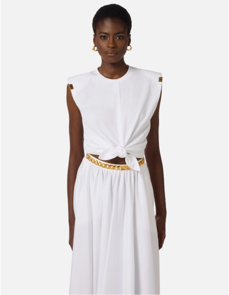 t-shirt court blanc elisabetta franchi nice