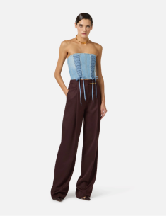 pantalon à pinces marron elisabetta franchi 2