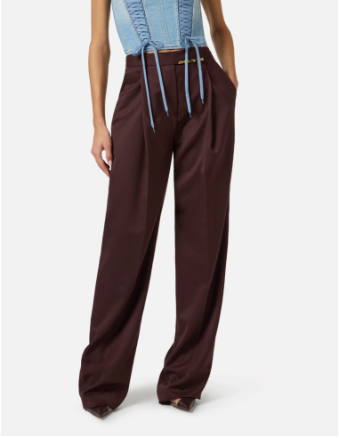 pantalon femme marron luxe italien