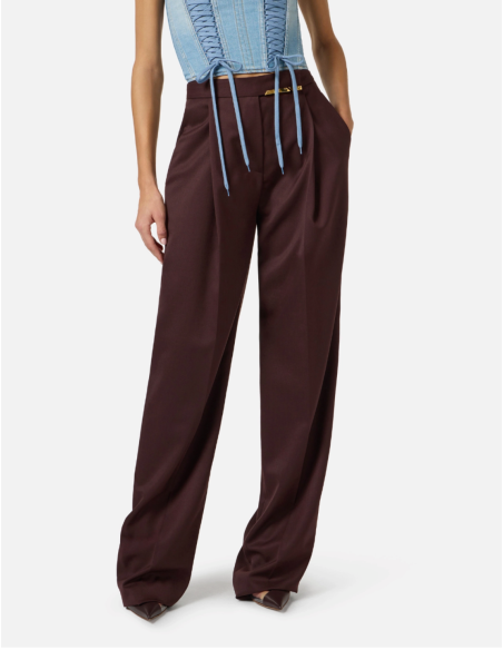 pantalon femme marron luxe italien