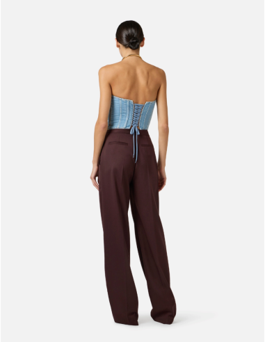 pantalon à pinces marron elisabetta franchi