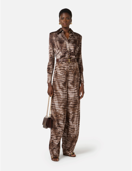 Elisabetta Franchi Alligator Animal Print Trousers