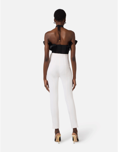 pantalon cigarette près du corps blanc