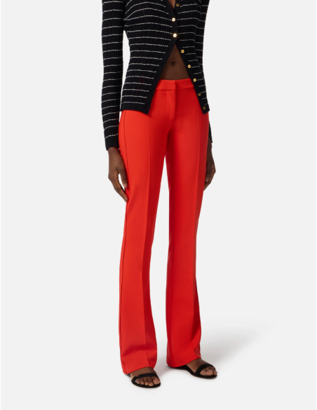 Lightweight Red Crepe Trousers for Women