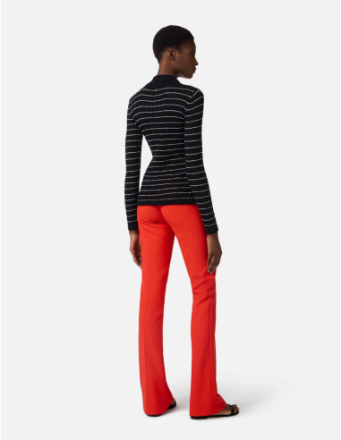 Lightweight Crepe Trousers with Raw Edges