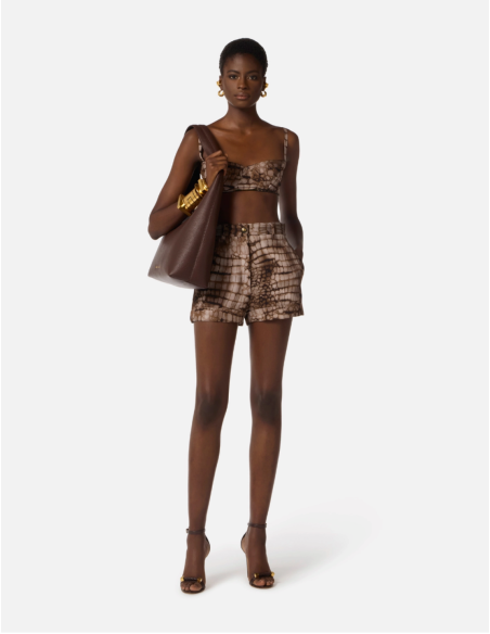 Elisabetta Franchi Alligator Pattern Shorts