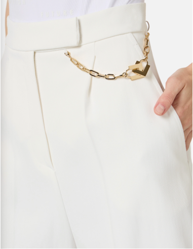 Elisabetta Franchi Gabardine Shorts With Jewel Logo