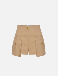 Elisabetta Franchi Camel Cotton Shorts