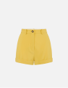 Luxury Italian Yellow Crepe Shorts for Women
