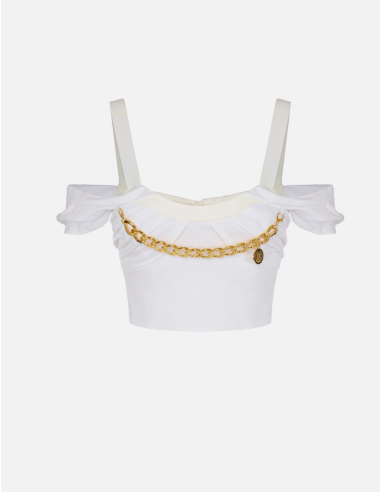top col bardot blanc luxe femme