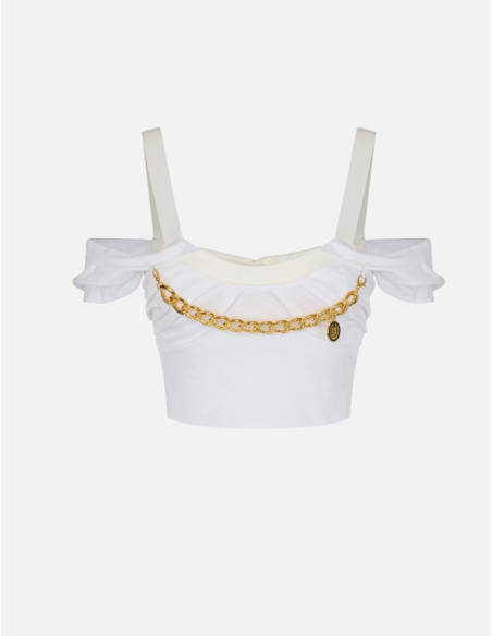 top col bardot blanc luxe femme
