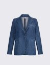 Veste denim bleu strass chic femme