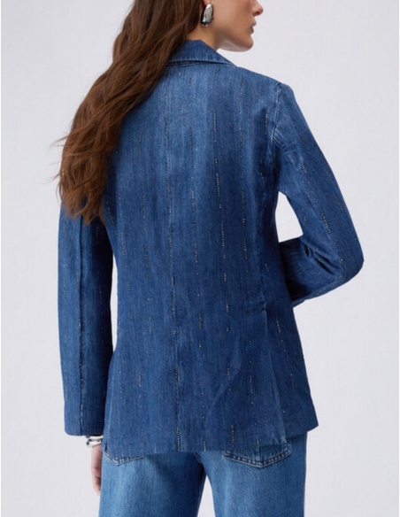 Women’s denim jacket with strass elegance