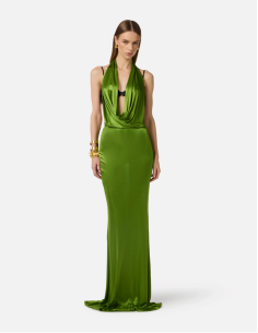 Elisabetta Franchi Long Satin Evening Dress 2