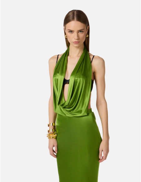 robe de soirée longue satin elisabetta franchi