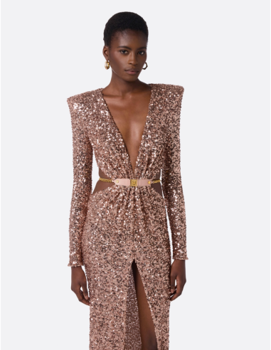 robe mariage en sequins nude elisabetta franchi
