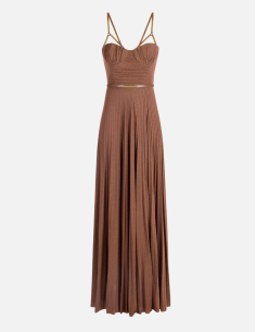 Camel Shiny Jersey Ceremony Dress