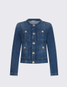 Blue denim jacket with buttons chic